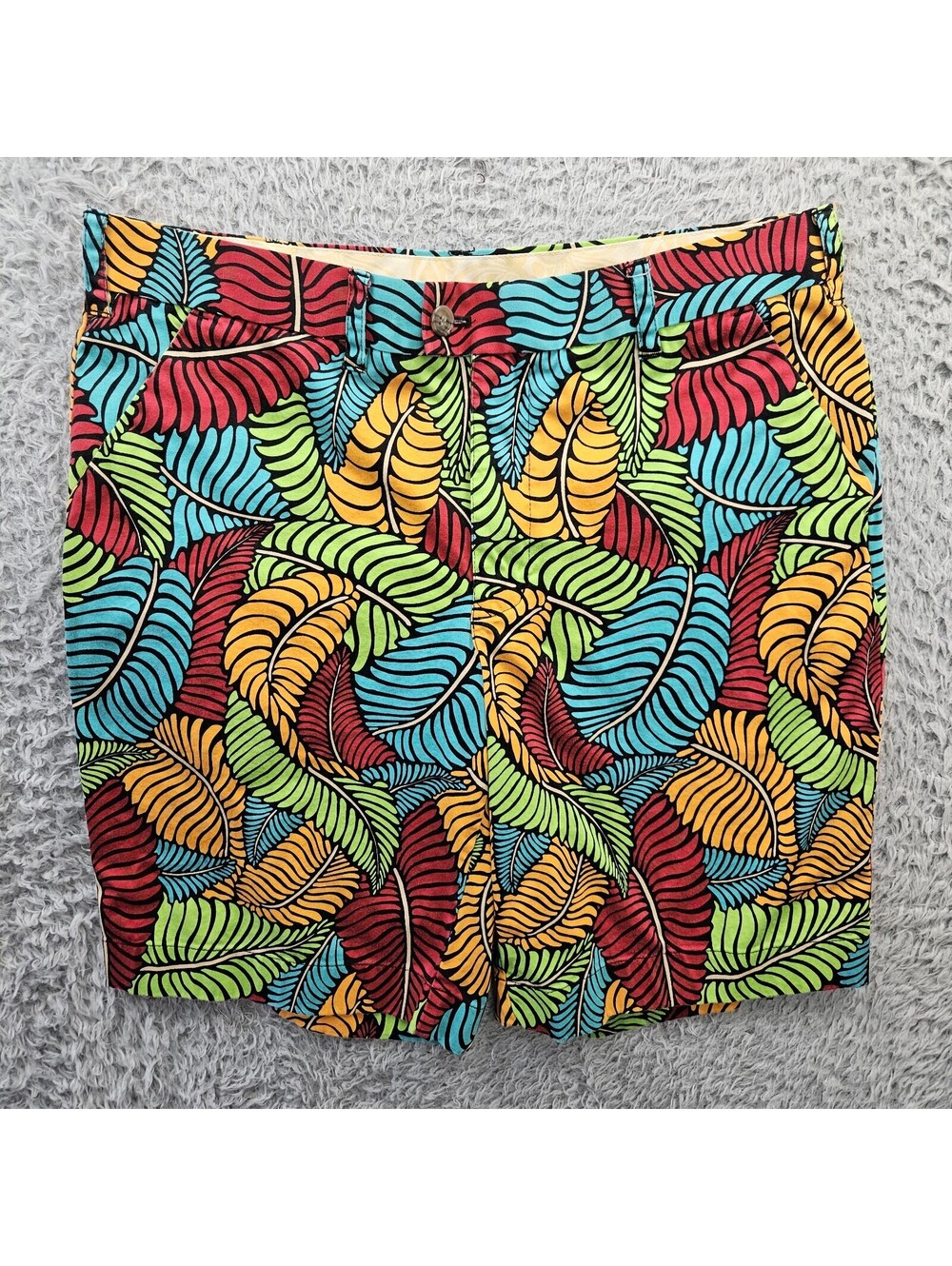 LOUDMOUTH GOLF Shorts Men 36 Colorful Leaves